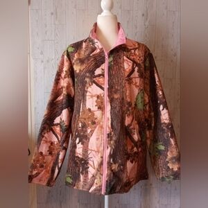 Aqua Stop Camouflage and Pink Reversible Jacket Women's Size XL